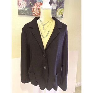 J. jill Black Wool Blazer Jacket, Women's Large